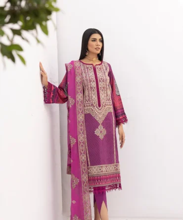 Embroidered Digital Printed Lawn with Embroidered Chiffon Dupatta