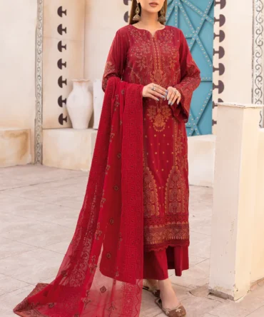 Embroideréd Swiss Voile With Embroidered Chiffon Dupatta