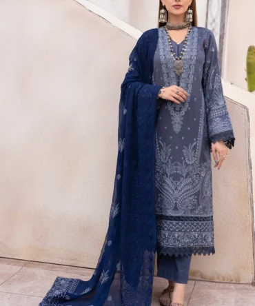 Embroideréd Swiss Voile With Embroidered Chiffon Dupatta