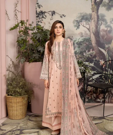Embroidered Dobby Lawn with Embroidered Chiffon Dupatta