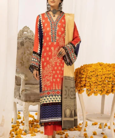 Zarki's Printed Kundan Sateen with Banarsi Dupatta