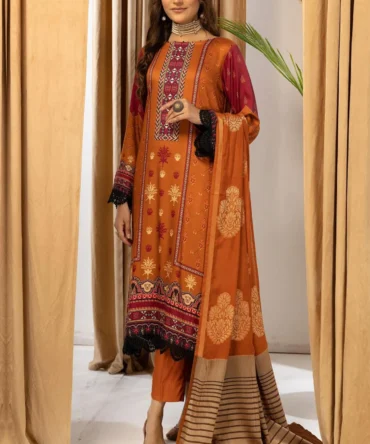 Zarki's Printed Kundan Sateen with Banarsi Dupatta