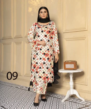 AAFREEN Embroidered Silk Viscose with Embroidered Chiffon Dupatta