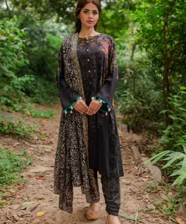 Charizma Linen with Printed Wool Shawl CPW-10